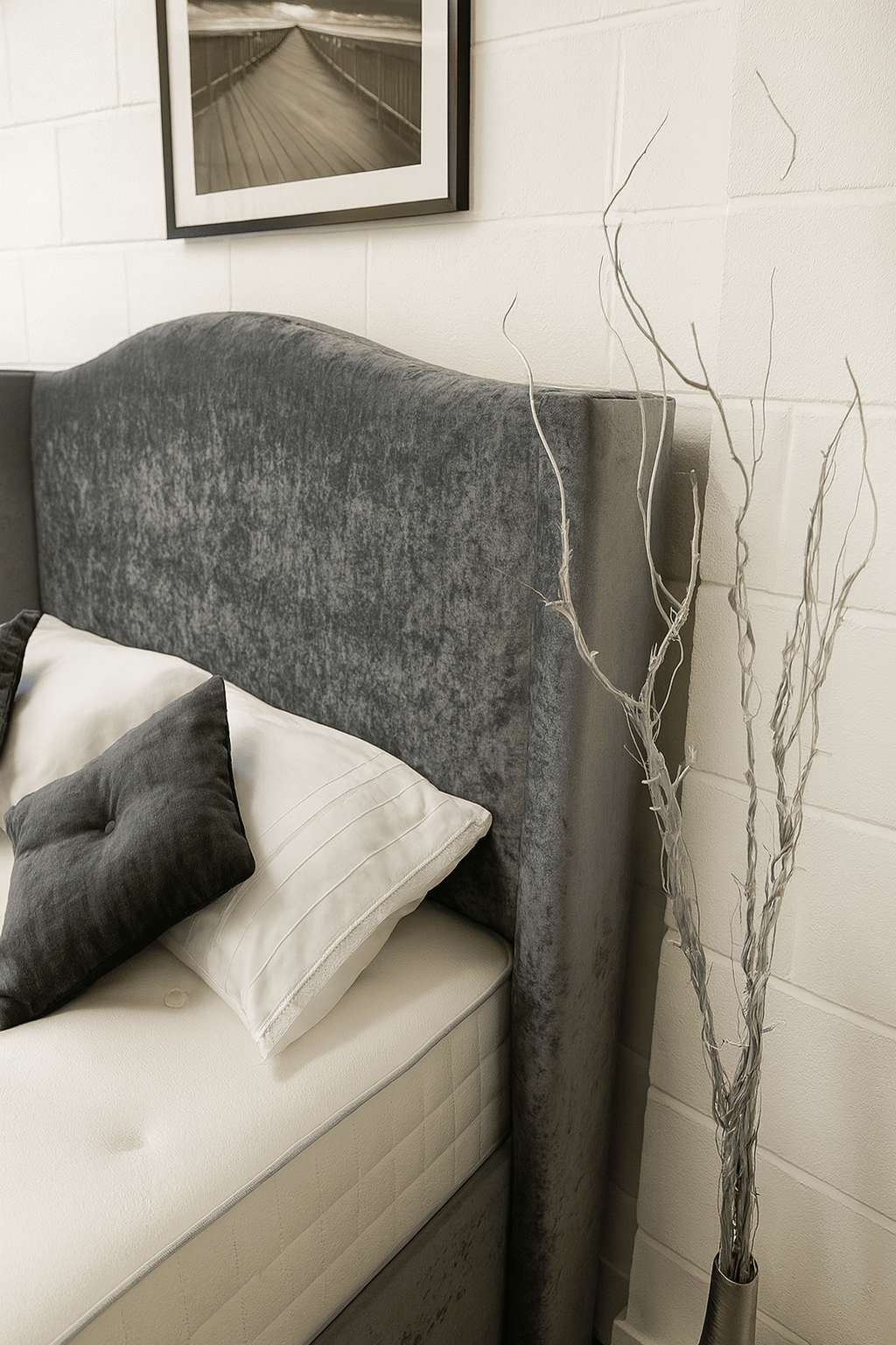 Harvington TV Bed – detail view | Custom Bed Co
