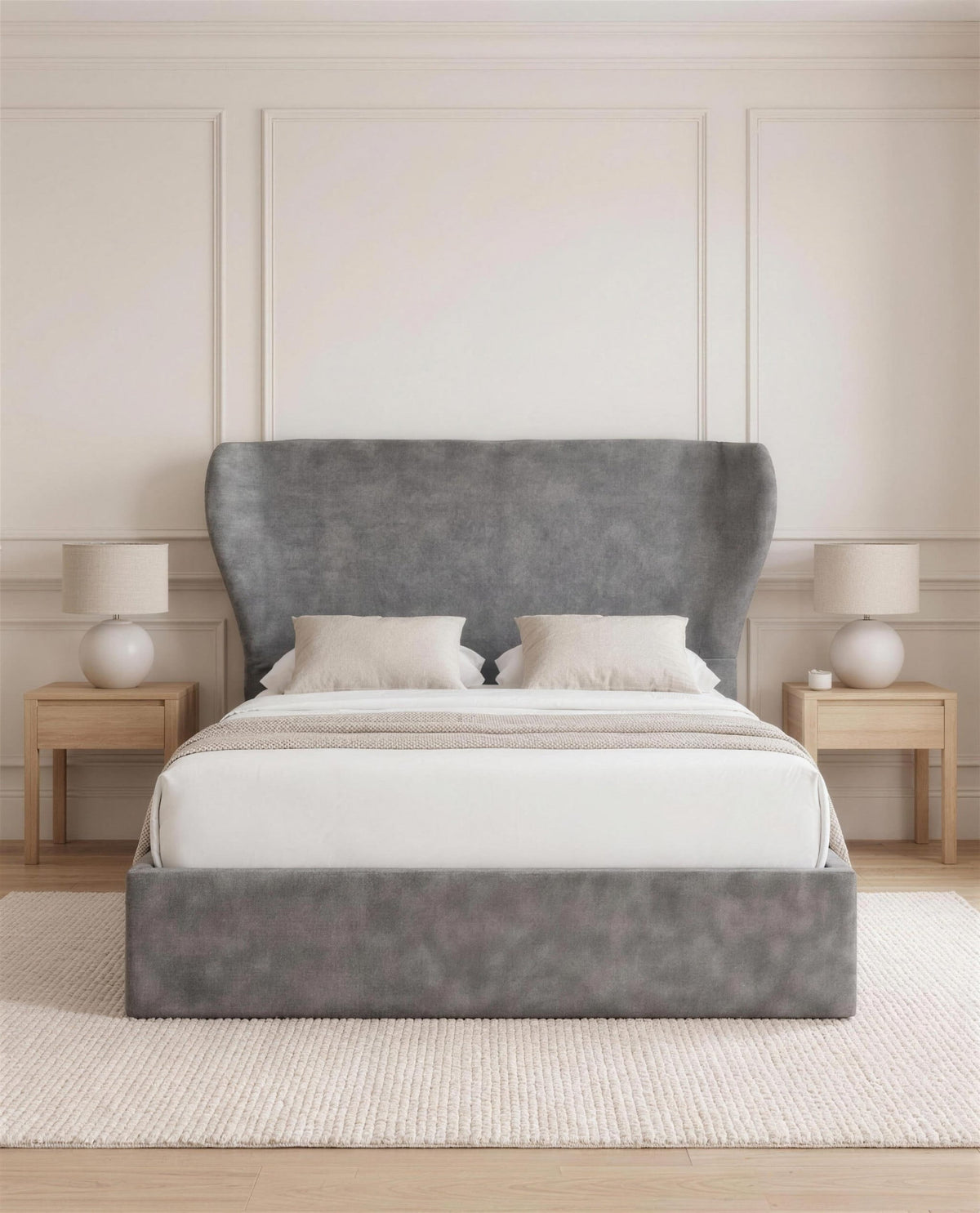 Midnight Mirage Luxury Bed, straight-on front view