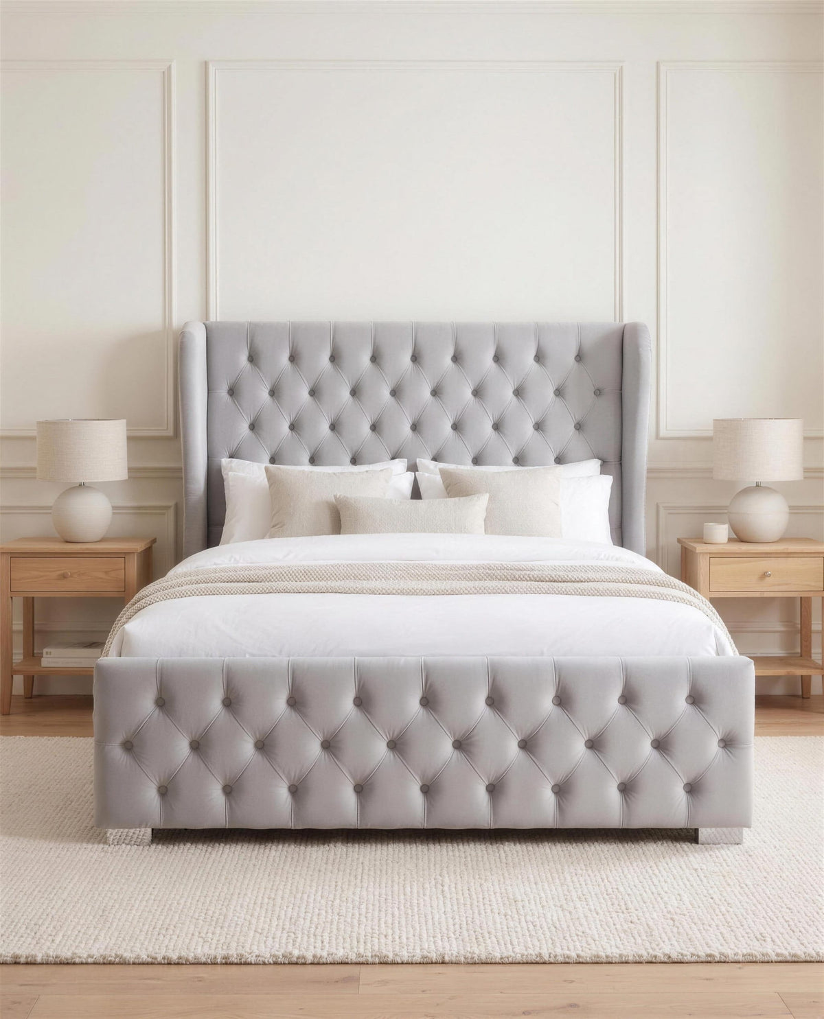 Tranquility Tides Luxury Bed, straight-on front view