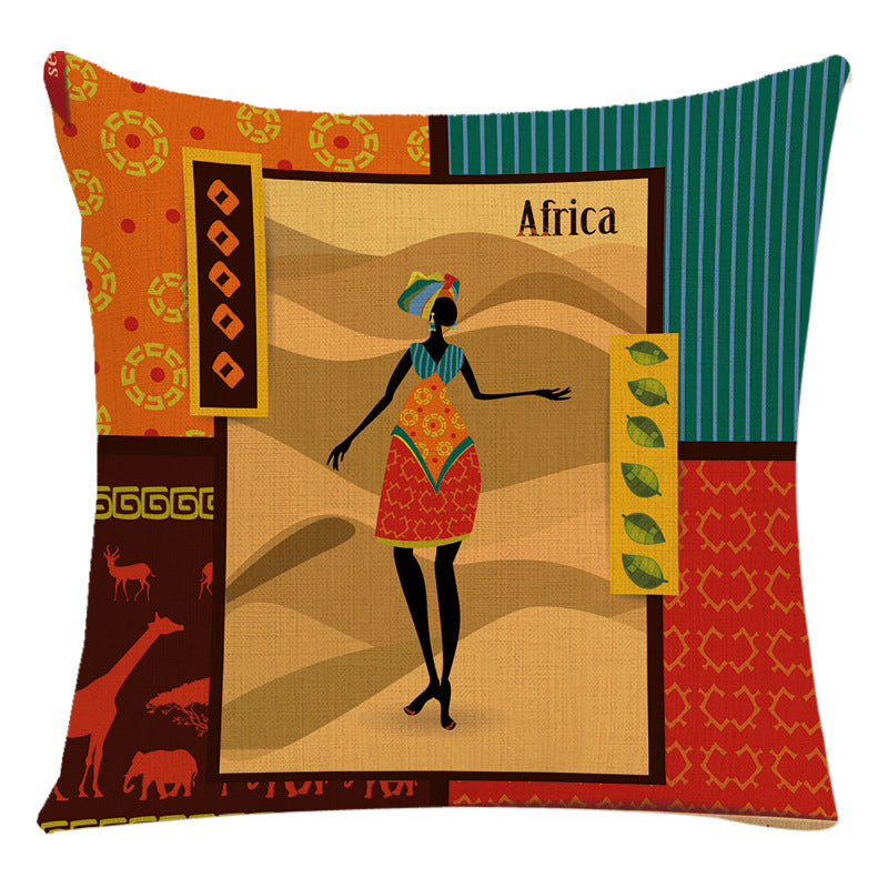 African Woman Housewares Bed Cushion Cover Car Pillow