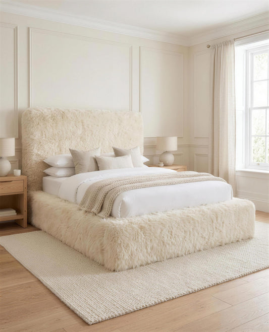 Arctic Luxury Bed, three-quarter view in a bright bedroom