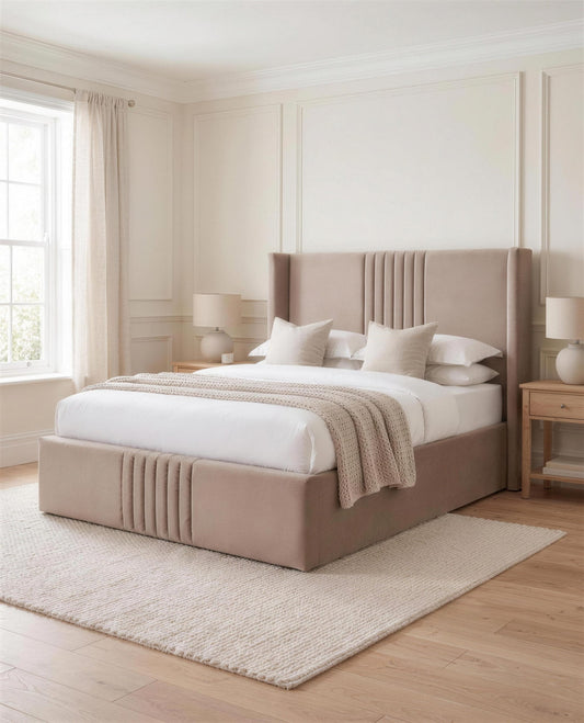 Lucinda Luxury Bed, angled side view
