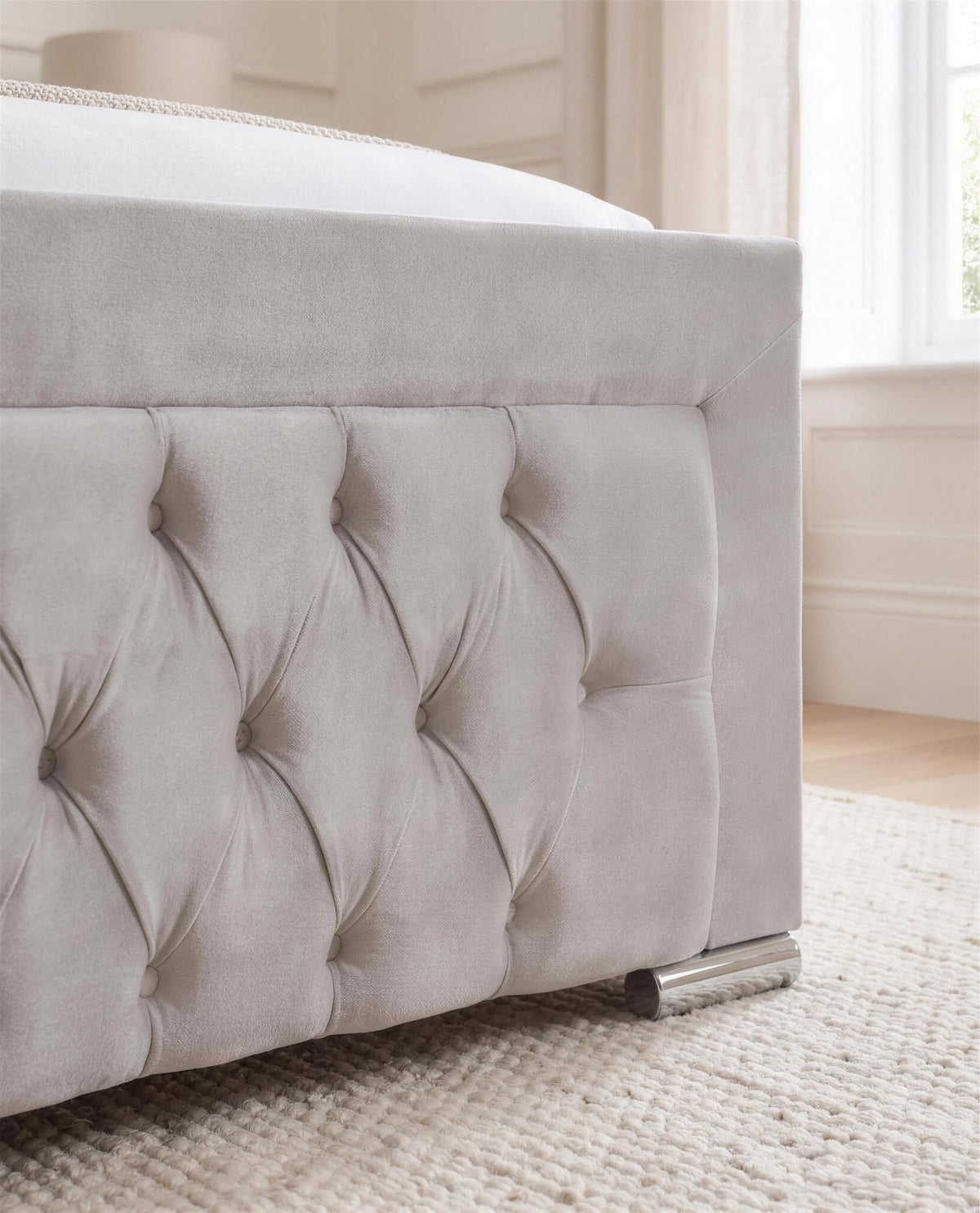 Sleepy Meadows Luxury Bed, close-up of the upholstery detail