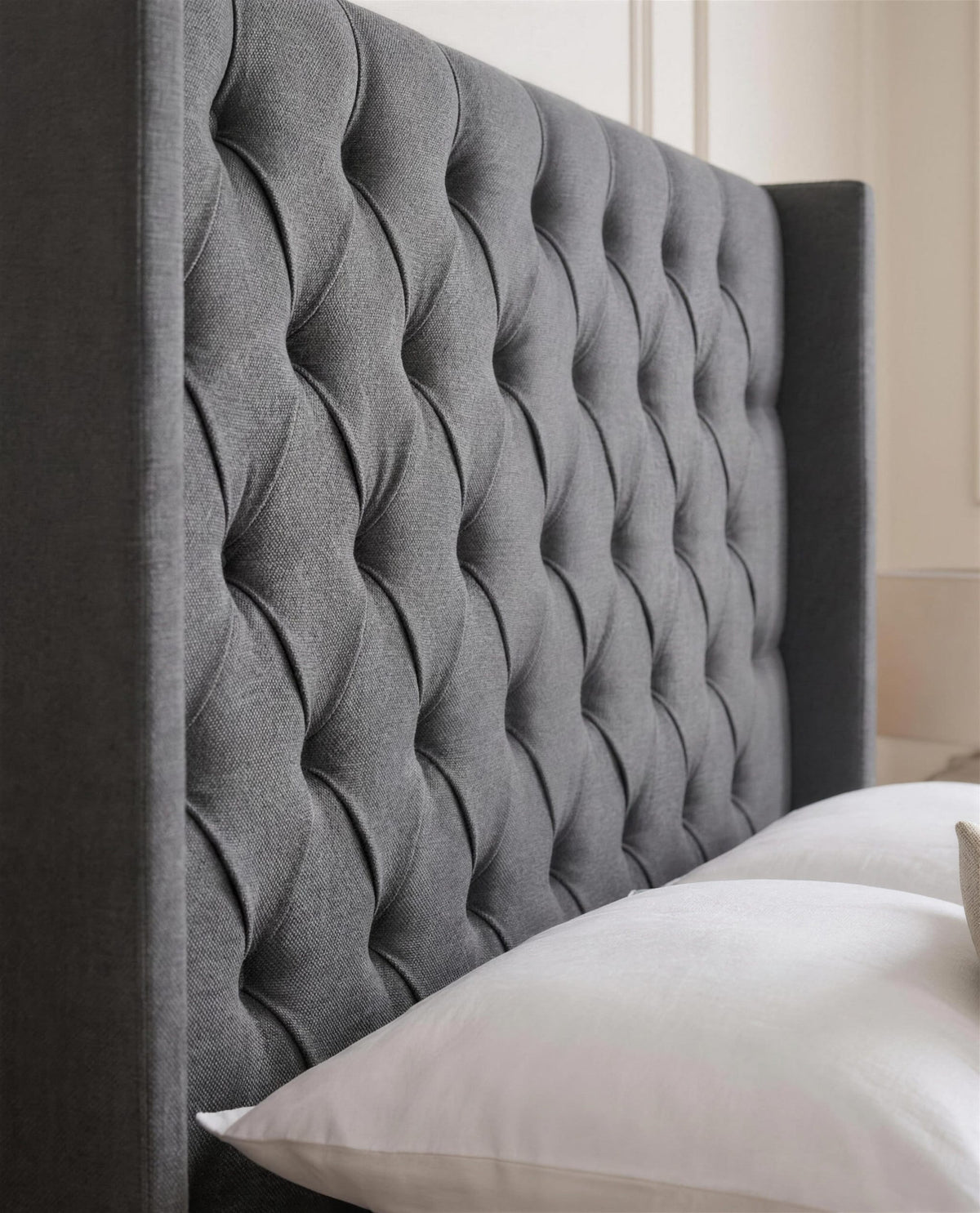 Tranquil Twilight Luxury Bed, close-up of the upholstery detail