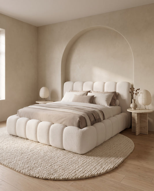 Cloud Luxury Bed, angled side view