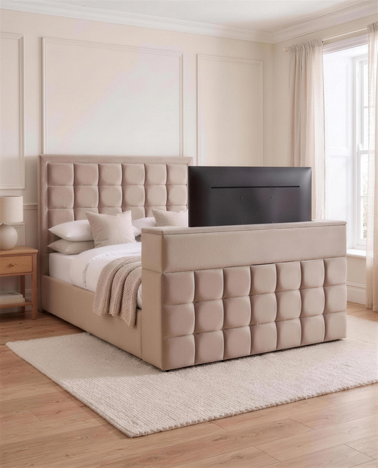 Devon TV Bed with TV raised