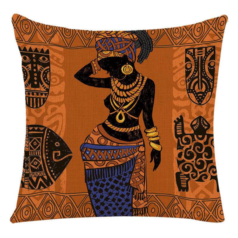 African Woman Housewares Bed Cushion Cover Car Pillow