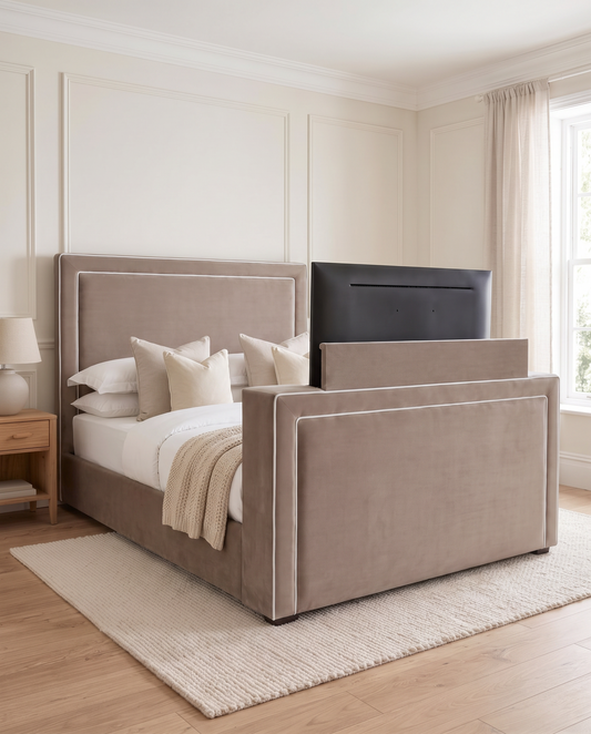 Hampton TV Bed with TV raised