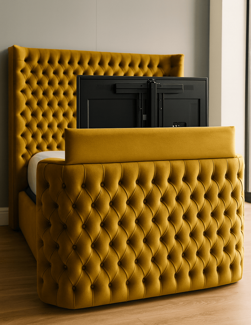 Aiyla TV Bed – detail view | Custom Bed Co
