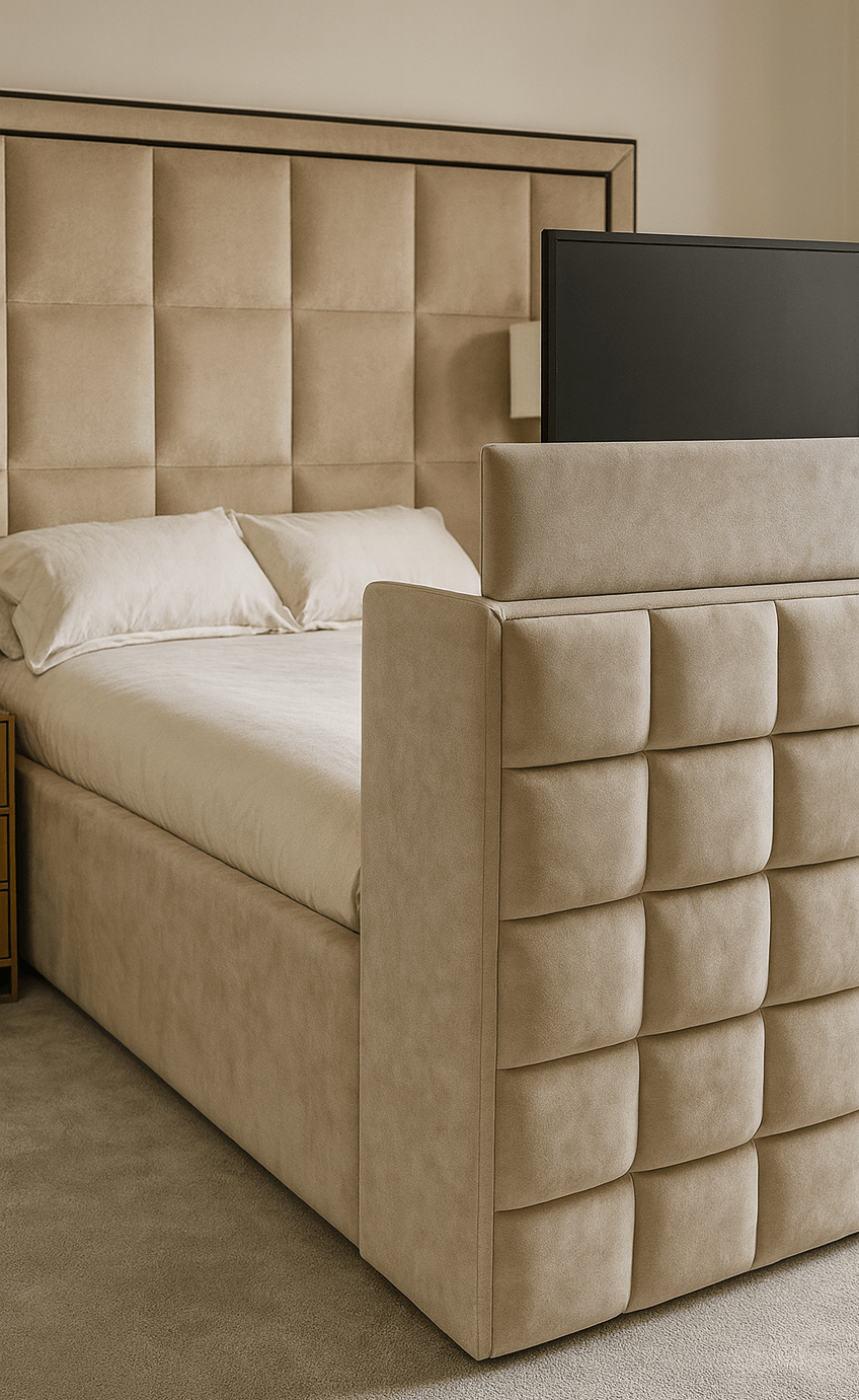 Devon TV Bed – detail view | Custom Bed Co