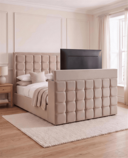 Devon TV Bed with TV raised