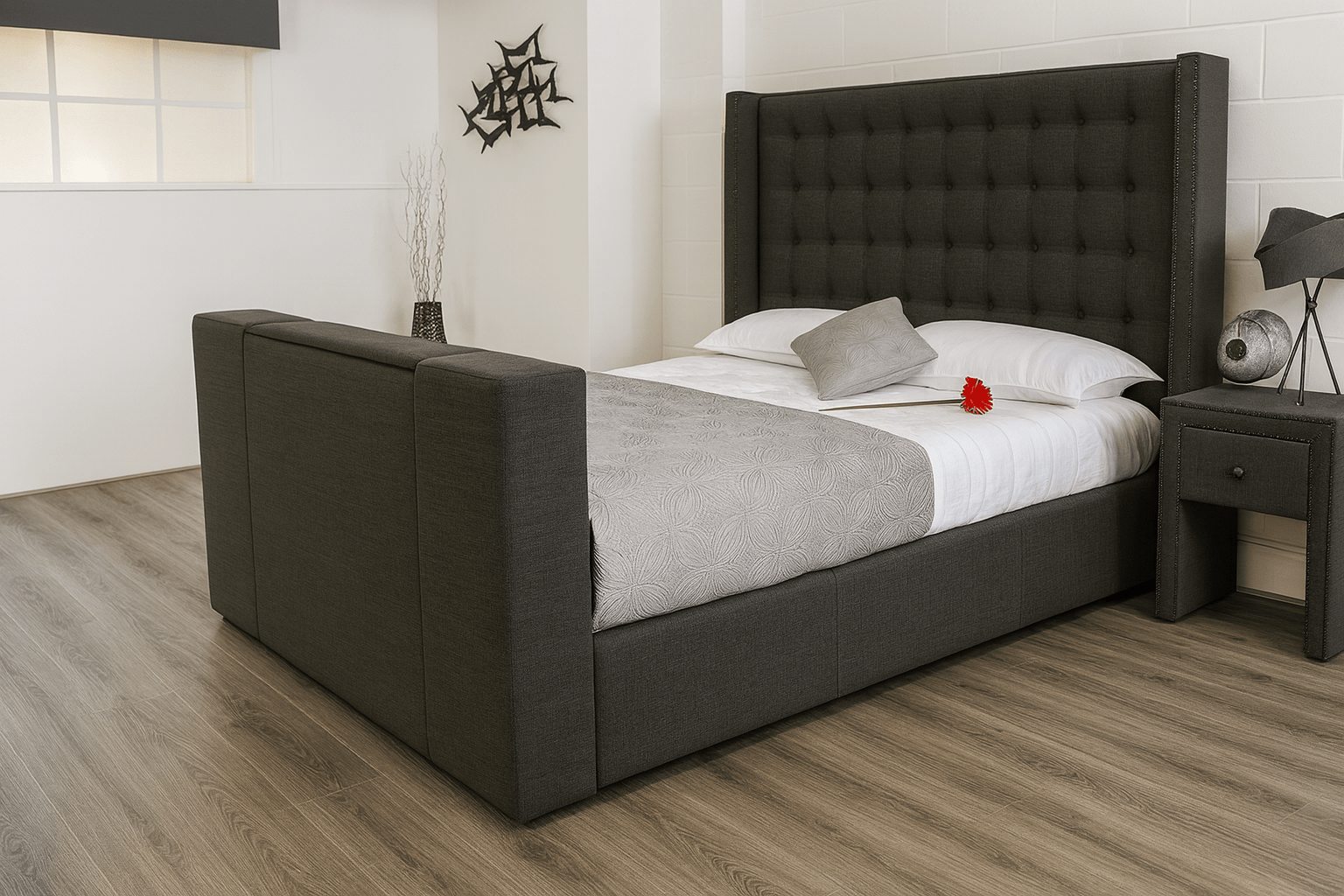 Olivia TV Bed – Custom Luxury Bed | Custom Bed Co